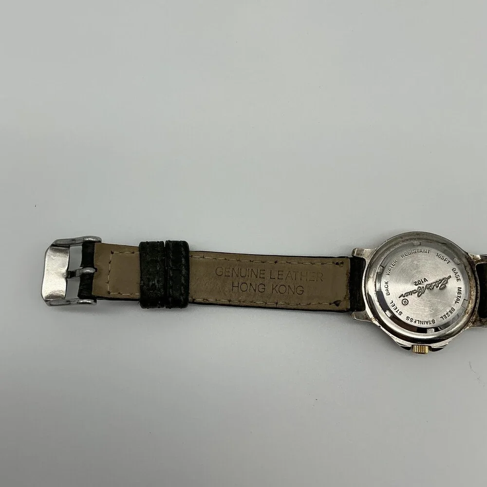 Vintage Eddie Bauer V102 Womens Watch 28mm White Dial Green Leather New Battery